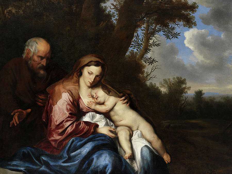 神圣的家庭`The Holy Family by Anthonius van Dyck