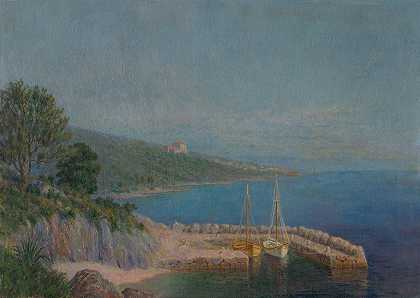 海景`Seascape (1901–1906) by Dezider Czölder