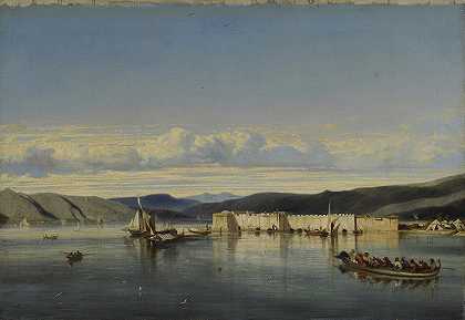 士麦那锚地`The Anchorage of Smyrna (c. 1847) by Alexandre-Gabriel Decamps