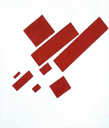 带有八个红色矩形的至上主义构图，1915年`Suprematist Composition with Eight Red Rectangles, 1915 by Kazimir Malevich