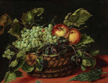 水果静物画`Fruits Still Life by Adriaen van Utrecht