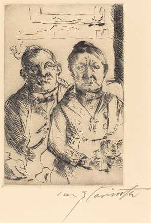 东普鲁士夫妇（Ostpreussisches Ehepar）`Couple from East Prussia (Ostpreussisches Ehepaar) (1916) by Lovis Corinth