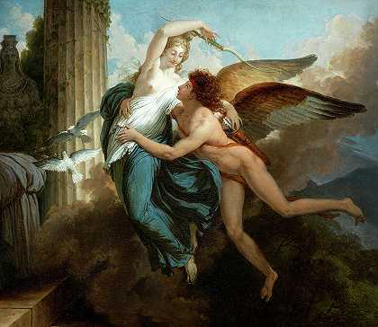 丘比特和普赛克的重聚`The Reunion of Cupid and Psyche by John Jean Pierre Saint-Ours