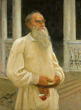 列夫·托尔斯泰肖像`Portrait of Leo Tolstoy by Ilya Repin