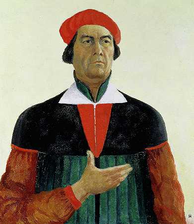 自画像，1933年`Self Portrait, 1933 by Kazimir Malevich