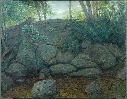林地岩石`Woodland Rocks by Julian Alden Weir