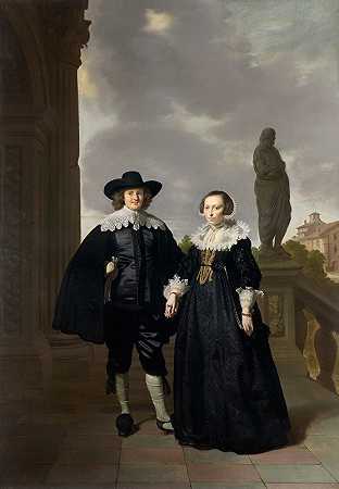 弗雷德里克·范维尔修森和他的妻子乔西娜`Frederick van Velthuysen and his wife, Josina by Thomas de Keyser