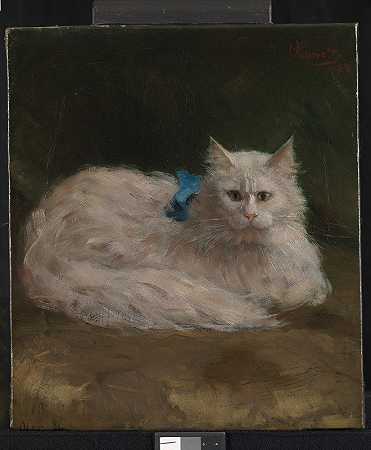 安哥拉猫`Angorakat (1888) by Ferdinand Oldewelt