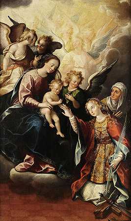 亚历山大圣凯瑟琳的神秘订婚`The Mystical Betrothal of Saint Catherine of Alexandria by Luis Juarez