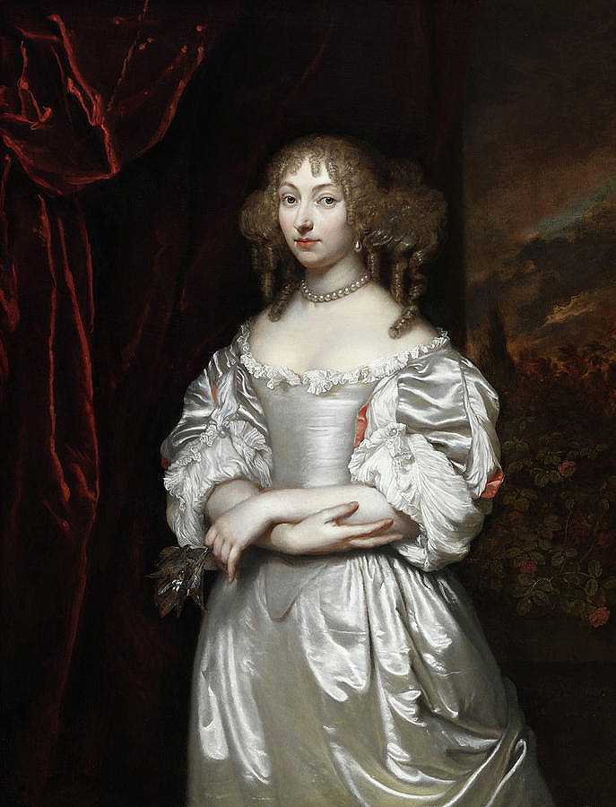 苏珊娜·惠更斯的肖像`Portrait of Susanna Doublet Huygens by Caspar Netscher
