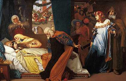 朱丽叶的假死`The feigned death of Juliet by Frederic Leighton