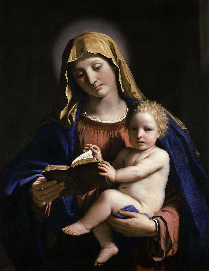 圣母子`Madonna and Child by Guercino