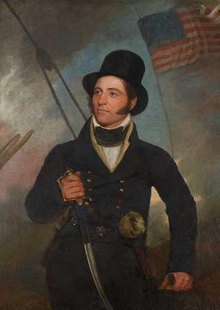 塞缪尔·切斯特·里德船长肖像`Portrait of Captain Samuel Chester Reid (1815) by John Wesley Jarvis