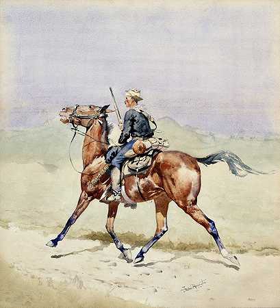 先遣队`The Advance Guard (ca. 1888) by Frederic Remington