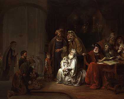 庙里的西缅`Simeon in the Temple by Gerbrand van den Eeckhout