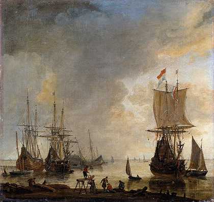 阿姆斯特丹的造船厂`The Ship~yard in Amsterdam by Reinier Nooms