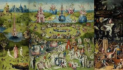《人间欢乐花园》，1490-1510年`The Garden of Earthly Delights, 1490-1510 by Hieronymus Bosch