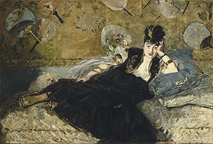 有粉丝的女人`Woman With Fans (1873) by Édouard Manet