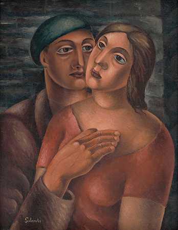 恋人`Lovers (1920–1929) by Mikuláš Galanda