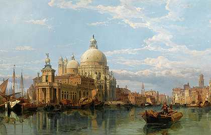 圣玛丽亚德拉教堂向威尼斯致敬`The Church Of Santa Maria Della Salute Venice by George Clarkson Stanfield
