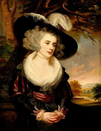 史密斯·巴威尔夫人肖像，née Unwin`Portrait of Mrs. Smith Barwell, née Unwin (circa 1785) by James Northcote