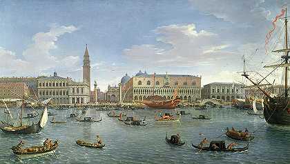 从圣乔治岛看威尼斯`View of Venice from the Island of San Giorgio by Gaspar van Wittel