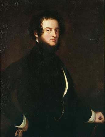 阿尔弗雷德伯爵的自画像奥赛（1801-1852）。`Autoportrait du comte Alfred dOrsay (1801~1852). (1845) by Alfred d&;Orsay