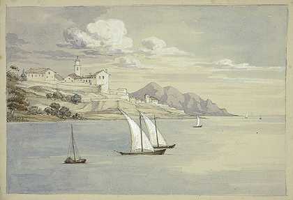 来自热那亚海边的波托菲诺`Portofino from the Sea, Genoa (1841) by Elizabeth Murray