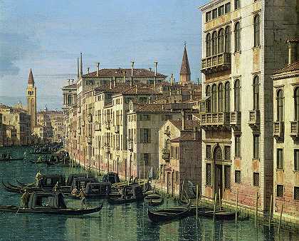 大运河入口向西看`Entrance to the Grand Canal Looking West by Canaletto