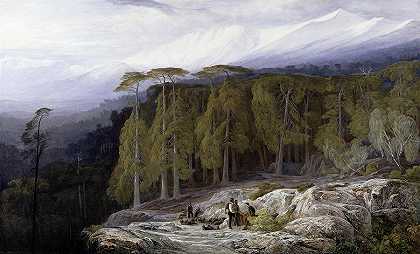 瓦尔多尼耶洛森林`The Forest of Valdoniello by Corsica-Edward Lear