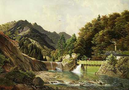 格罗瑟·巴赫施勒乌斯山脉景观`Mountain landscape with Grosser Bachschleuse by Michael Lueger