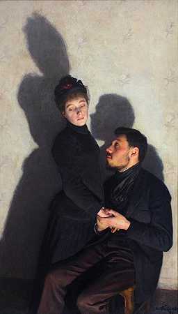 投下阴影`Cast Shadows (1891) by Émile Friant