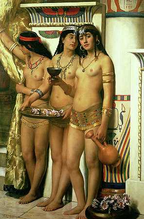 法老的侍女`Pharaohs Handmaidens by John Collier