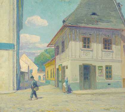 科希奇Mäsiarskástreet上的房子`House on Mäsiarská street in Košice (1912) by Ľudovít Čordák