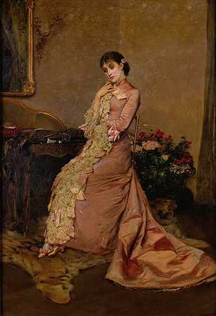 西班牙美女`Spanish Beauty (1880) by Rogelio De Egusquiza