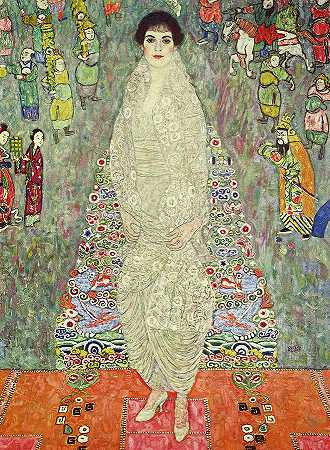 伊丽莎白·巴乔芬·埃希特男爵夫人画像，1914-1916年`Portrait of Baroness Elisabeth Bachofen Echt, 1914-1916 by Gustav Klimt