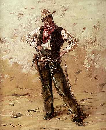 牛仔肖像`Portrait of the Cowboy by Gilbert Gaul