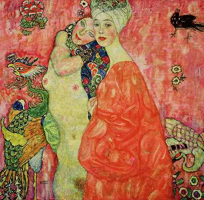 《女朋友》，1916-1917`The Girlfriends, 1916-1917 by Gustav Klimt
