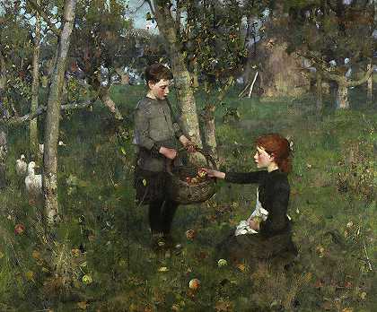 在果园里`In the Orchard by James Guthrie