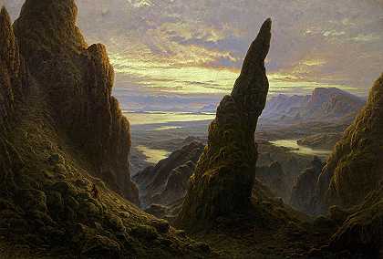 斯凯，翠兰入口`Entrance to the Cuiraing, Skye by Waller Hugh Paton