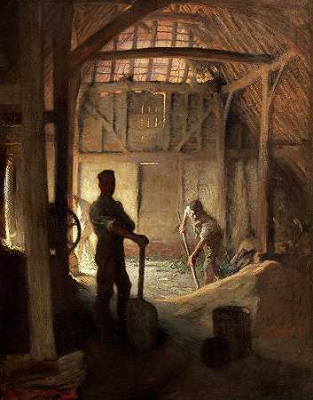 旧谷仓`The Old Barn by Sir George Clausen