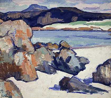 爱奥那景观-岩石，1927年`Iona Landscape – Rocks, 1927 by Samuel John Peploe