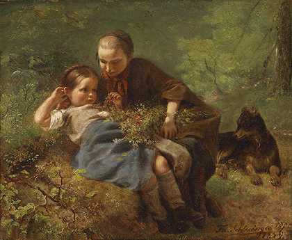 森林里的孩子们`Kinder im Wald by Felix Schlesinger