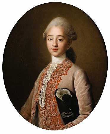 一个小男孩的肖像`Portrait of a young boy (1772) by François-Hubert Drouais