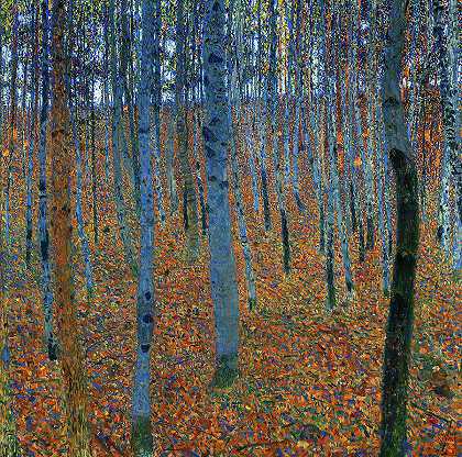 山毛榉林一号，1902年`Beech Grove I, 1902 by Gustav Klimt