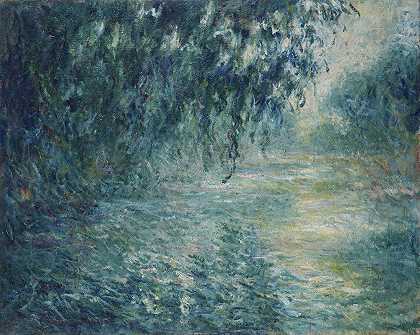 塞纳河畔的早晨`Morning on the Seine (1898) by Claude Monet
