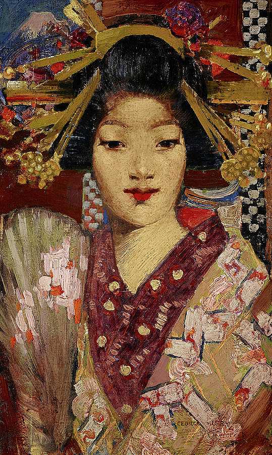 艺妓女孩，1894年`Geisha Girl, 1894 by George Henry