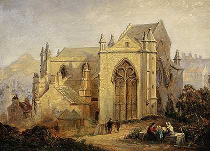爱丁堡旧三一教堂，1848年`Old Trinity Church, Edinburgh, 1848 by Henry Gibson Duguid