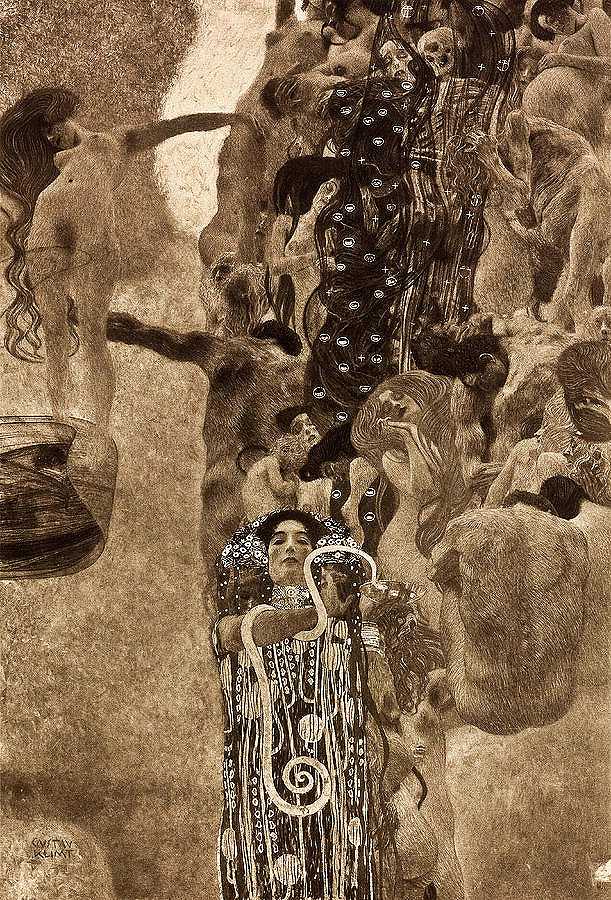 医学，1900-1907`Medicine, 1900-1907 by Gustav Klimt