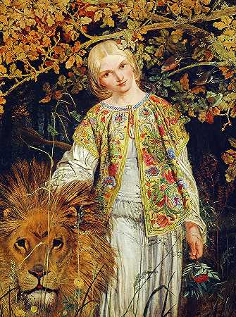 乌娜和狮子`Una and the Lion by William Bell Scott